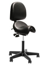 view Buro Bambach Saddle Seat Chair with Back - Black